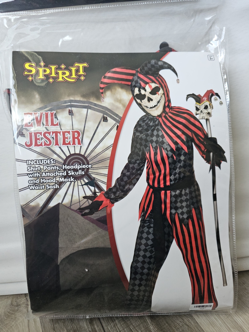 NWT Spirit Halloween Evil Jester Costume Kids XL (14-16) Complete Set